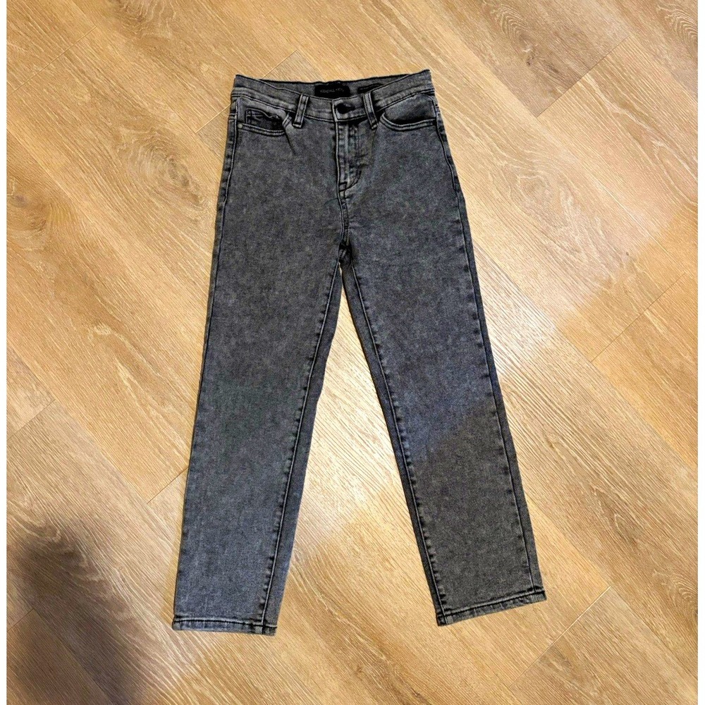 Kendall + Kylie Gray Acid Wash The Icon High Rise Straight Jeans 25 V125